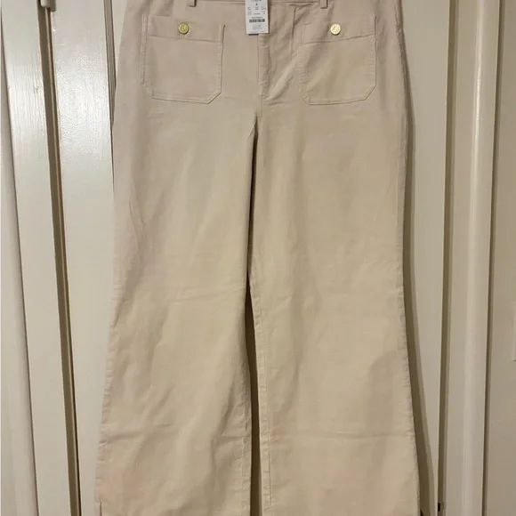 J. Crew Beige Corduroy Pants Lizzie Wide Leg NWT - Picture 5 of 11